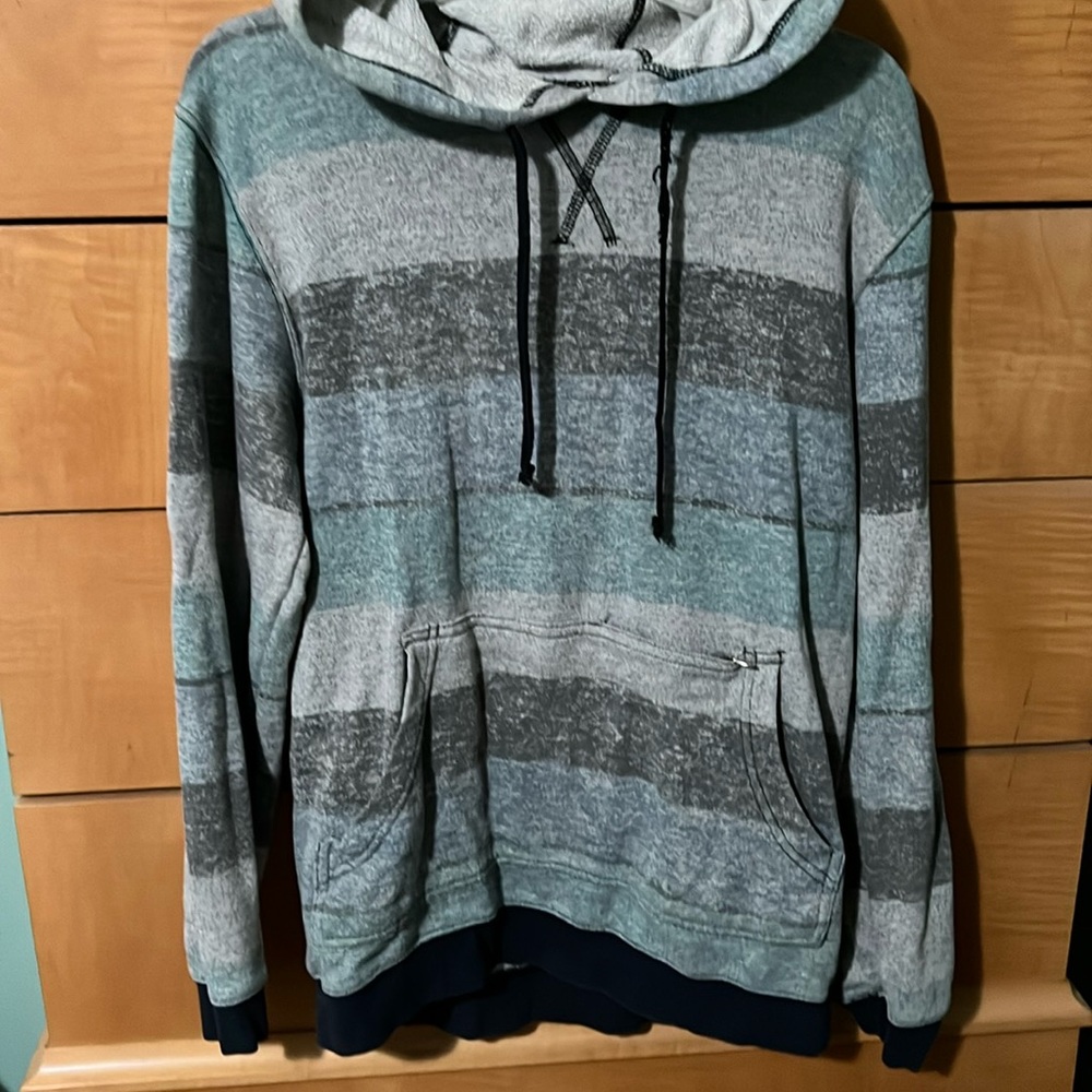 Burnside Men’s Hoodie Sweatshirt Striped Size Small